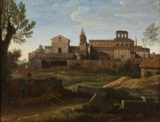 Paysage italianisant avec vue de Saint Giovanni in Laterano, vers 1672-75