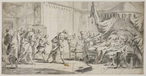 Un couple allongé dans un lit tandis que d