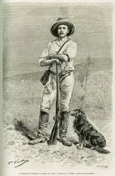 Portrait du voyageur auteur Carl Lumholtz. Gravure par G. Vuillier, pour illustrer l