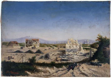 Le Fort de Vanves, pendant la guerre de 1870, vers 1870 (huile sur toile)