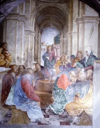 Discussion de Jésus avec les docteurs au Temple. Fresque de Gaudenzio Ferrari, Église de Santa Maria delle Grazie, Varallo.