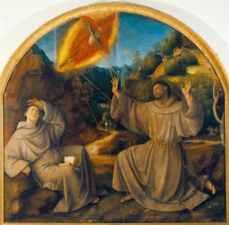 Italie, Varallo, peinture de Saint François recevant les stigmates