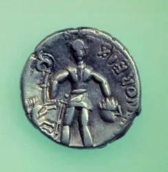 Civilisation gauloise : pièce des Éduens représentant un guerrier