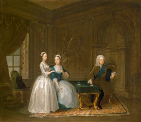 Portrait de John Montagu, de sa femme et de leur fille cadette