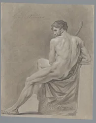 Homme nu assis, vu de dos (2e prix 1786)