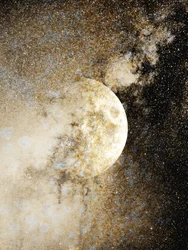 Lune dorée scintillante