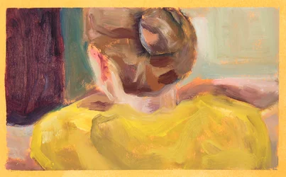 Yellow Jumper (huile sur papier)