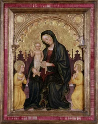 Madone et Enfant en Trône avec Deux Anges