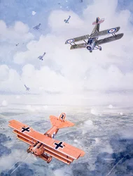 Le dernier vol du capitaine Baron von Richthofen, vers 1920