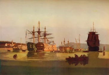 HMS Revenge et prise française, vers 1850