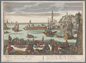 Vue du port de Gênes (Vues de ports)