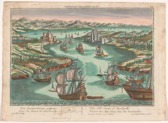 Vue du détroit des Dardanelles