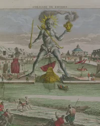 Le Colosse de Rhodes (détail de la statue enjambant l