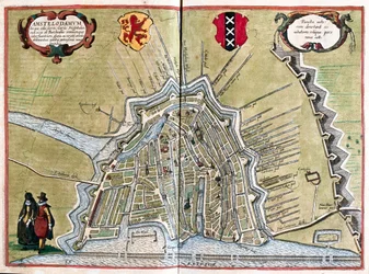 Amsterdam, Pays-Bas - dans "Civitates Orbis Terrarum" de Georg Braun, Cologne 1617