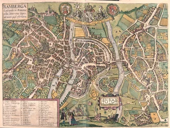 Bambergen, Allemagne - dans "Civitates Orbis Terrarum" de Georg Braun, Cologne 1617