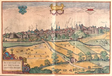 Béthune dans le Pas de Calais, France - dans "Civitates Orbis Terrarum" de Georg Braun, Cologne 1617