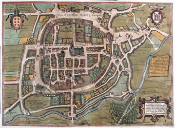 Braga, Portugal - dans "Civitates Orbis Terrarum" de Georg Braun, Cologne 1617