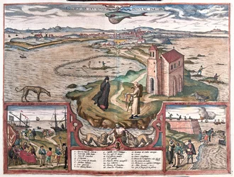 Cadice, Espagne - dans "Civitates Orbis Terrarum" de Georg Braun, Cologne 1617