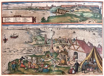 Cadice, Espagne - dans "Civitates Orbis Terrarum" de Georg Braun, Cologne 1617