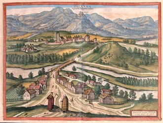Drégelypalank, Hongrie - dans "Civitates Orbis Terrarum" de Georg Braun, Cologne 1617