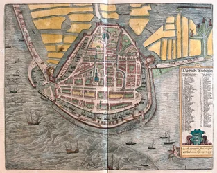 Enkhuizen, Pays-Bas - dans "Civitates Orbis Terrarum" de Georg Braun, Cologne 1617