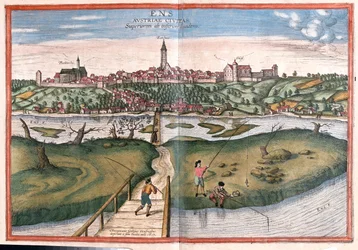 Enns, Autriche - dans "Civitates Orbis Terrarum" de Georg Braun, Cologne 1617