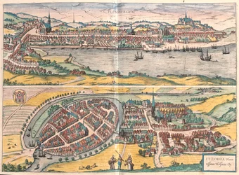 Flensburg - Itzehoe, Allemagne - dans "Civitates Orbis Terrarum" de Georg Braun, Cologne 1617