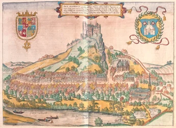 Couverture rigide, Segeberg, Allemagne - dans "Civitates Orbis Terrarum" de Georg Braun, Cologne 1617