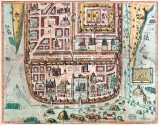 Jérusalem, Israël - dans "Civitates Orbis Terrarum" de Georg Braun, Cologne 1617