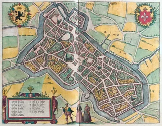 Île de Lille, Ryssele, France, dans "Civitates Orbis Terrarum" de Georg Braun, Cologne 1617