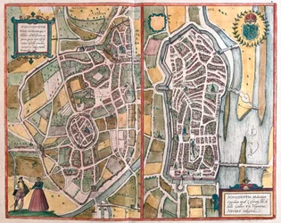 Nevers, France, dans "Civitates Orbis Terrarum" de Georg Braun, Cologne 1617