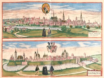 Nysa - Legnica, Pologne - dans "Civitates Orbis Terrarum" de Georg Braun, Cologne 1617