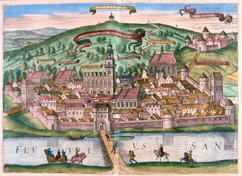 Przemysl, Pologne - dans "Civitates Orbis Terrarum" de Georg Braun, Cologne 1617