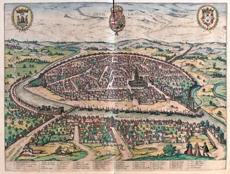 Séville, Espagne - dans "Civitates Orbis Terrarum" de Georg Braun, Cologne 1617