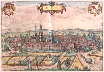 Soest, Allemagne - dans "Civitates Orbis Terrarum" de Georg Braun, Cologne 1617