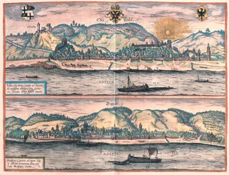 Vosavia (Ficelia) Oberwesel - Boppard, Allemagne - dans "Civitates Orbis Terrarum" de Georg Braun, Cologne 1617