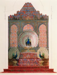 Projet pour le Trône du Paon du cloître mauresque dans le château royal de Louis II à Linderhof