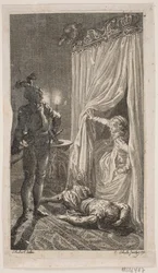 Illustration avec scène de chambre