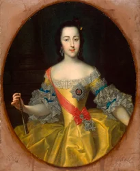 Portrait de la Grande-Duchesse Ekaterina Alekseyevna, 1729-1796, vers 1745