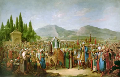 Émir Bechir Shihab II, souverain du Liban, rendant hommage à Ibrahim Pacha, devant Saint-Jean-d