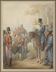 Cosaques russes et un suppliant