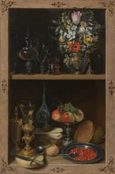 Armoire avec fruits et fleurs
