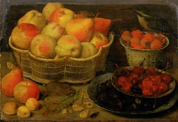 Nature morte aux fruits ... (peinture sur bois)