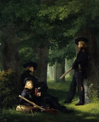 French : Theodor Körner, Friedrich Friesen et Heinrich Hartmann aux avant-postes At the Outpost