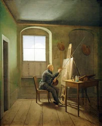 French : Caspar David Friedrich dans son atelier Caspar David Friedrich in his Studio (1811)