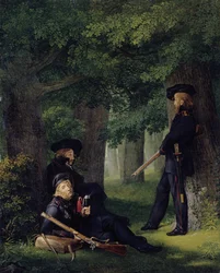 French : Theodor Körner, Friedrich Friesen et Heinrich Hartmann aux avant-postes On Outpost Duty