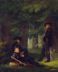 Theodor Körner, Friedrich Friesen et Heinrich Hartmann en faction avancée