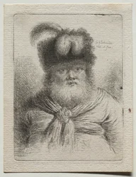 Vieil homme avec un chapeau de fourrure