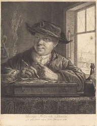 Autoportrait avec une araignée à la fenêtre