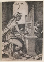 Musica, de la série "Les arts libéraux", vers 1541 (gravure)